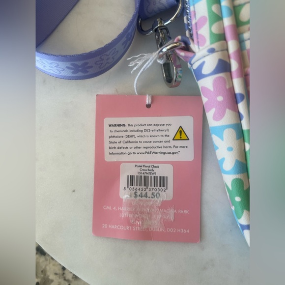 SKINNY DIP LONDON Women's Danni Mini Phone Crossbody  Bag Pastel floral check - Picture 7 of 10